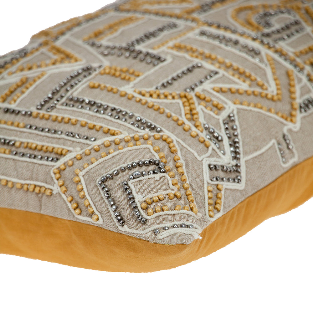 14" X 20" Beige Cotton Throw Pillow - Homeroots - Flyclothing LLC