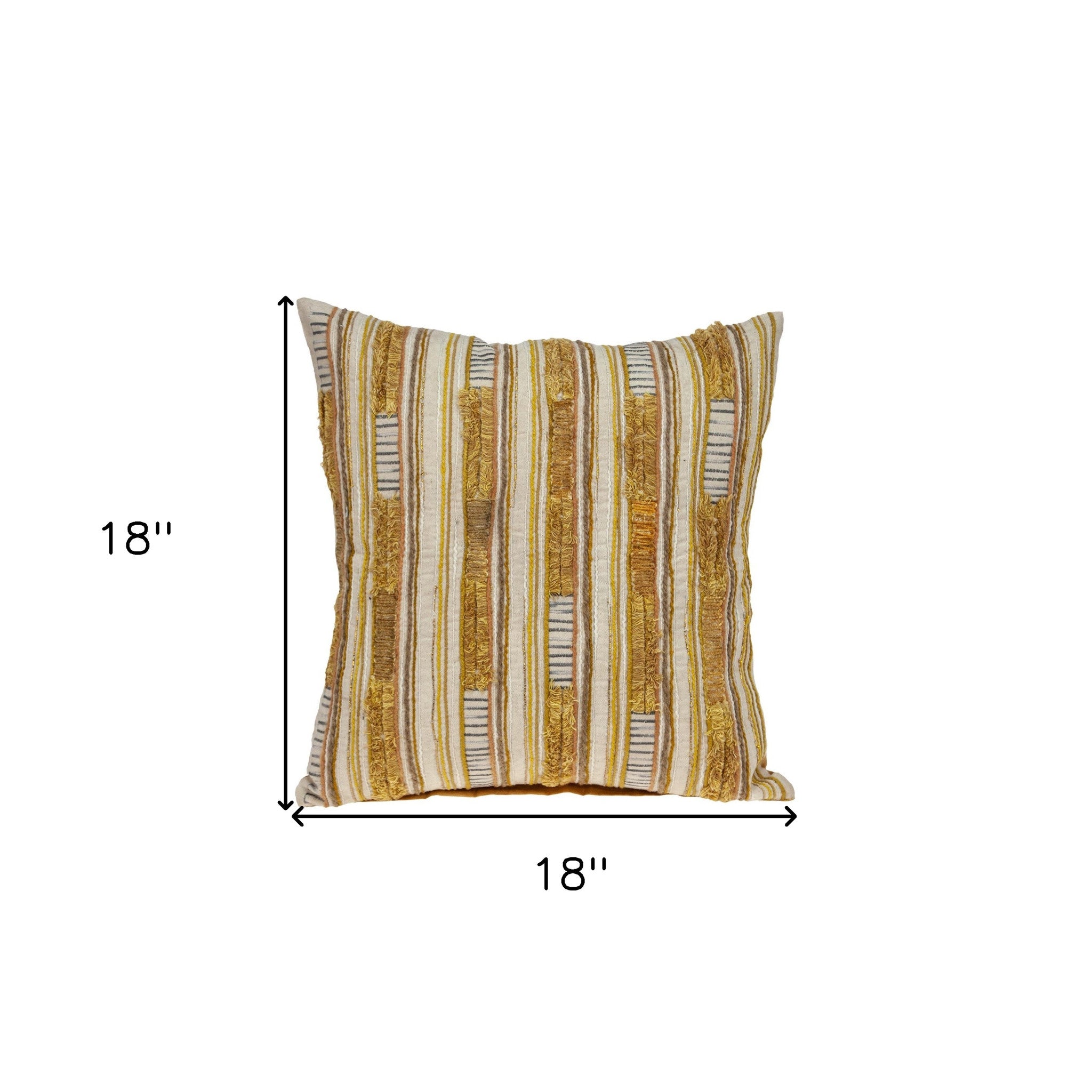 18" Beige Cotton Throw Pillow - Homeroots - Flyclothing LLC