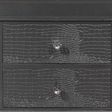 24" Gray Shagreen Two Drawer Solid Wood Nightstand - Homeroots - Flyclothing LLC