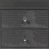 24" Gray Shagreen Two Drawer Solid Wood Nightstand - Homeroots