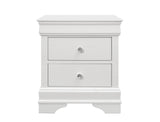 24" White Shagreen Two Drawer Solid Wood Nightstand