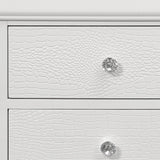 24" White Shagreen Two Drawer Solid Wood Nightstand - Homeroots