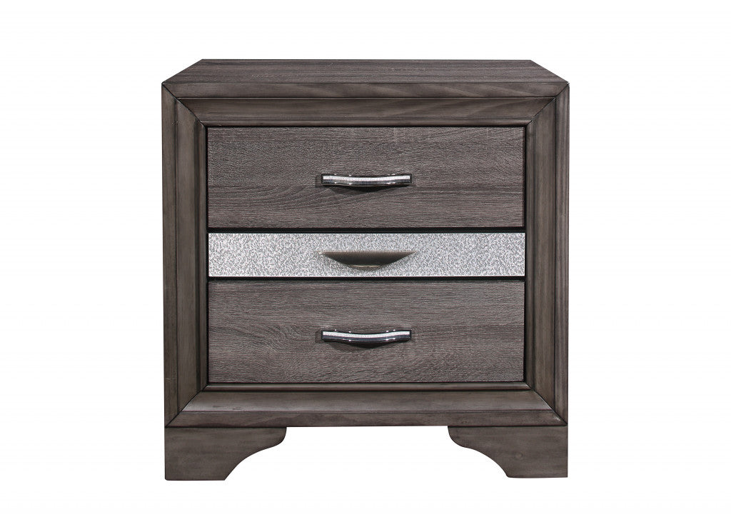 27" Gray Two Drawer Nightstand - Homeroots - Flyclothing LLC