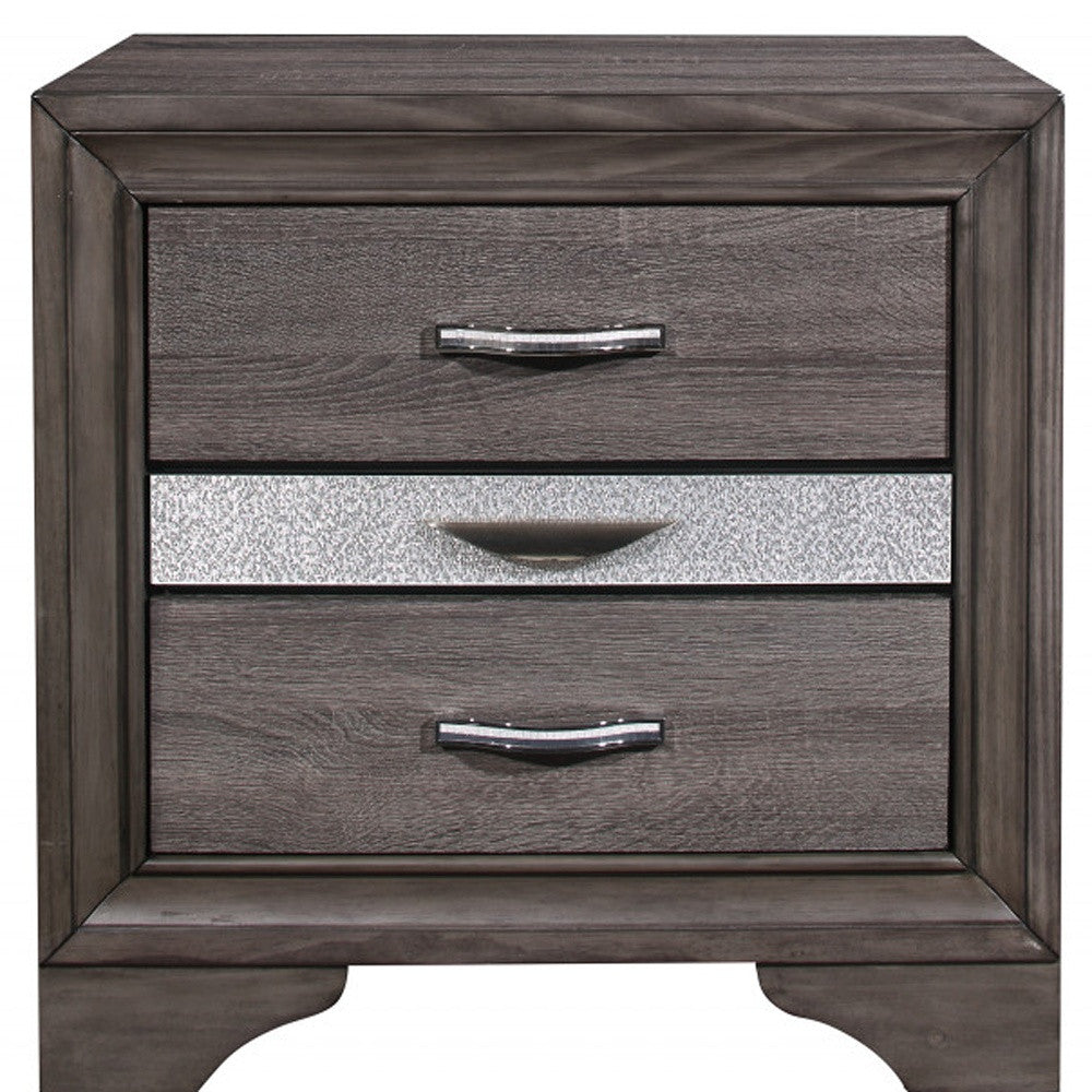 27" Gray Two Drawer Nightstand - Homeroots - Flyclothing LLC