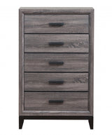31" Grey Solid Wood Five Drawer Chest - Homeroots - Flyclothing LLC