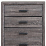 31" Grey Solid Wood Five Drawer Chest - Homeroots - Flyclothing LLC