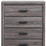 31" Grey Solid Wood Five Drawer Chest - Homeroots