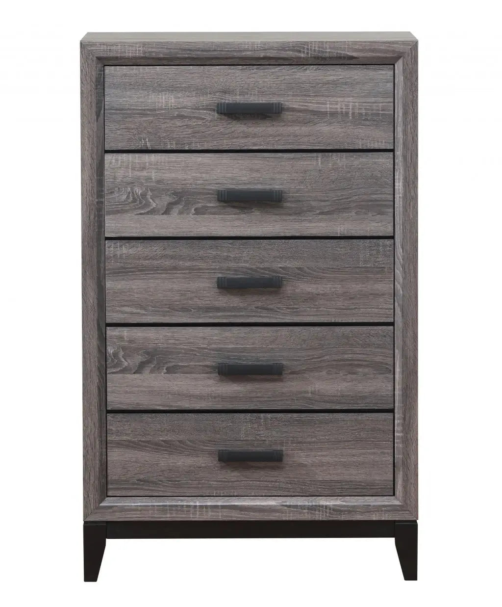 31" Grey Solid Wood Five Drawer Chest - Homeroots - Flyclothing LLC
