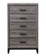 31" Grey Solid Wood Five Drawer Chest - Homeroots - Flyclothing LLC