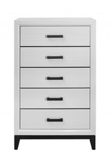 31" White Wood Five Drawer Standard Chest - Homeroots - Flyclothing LLC
