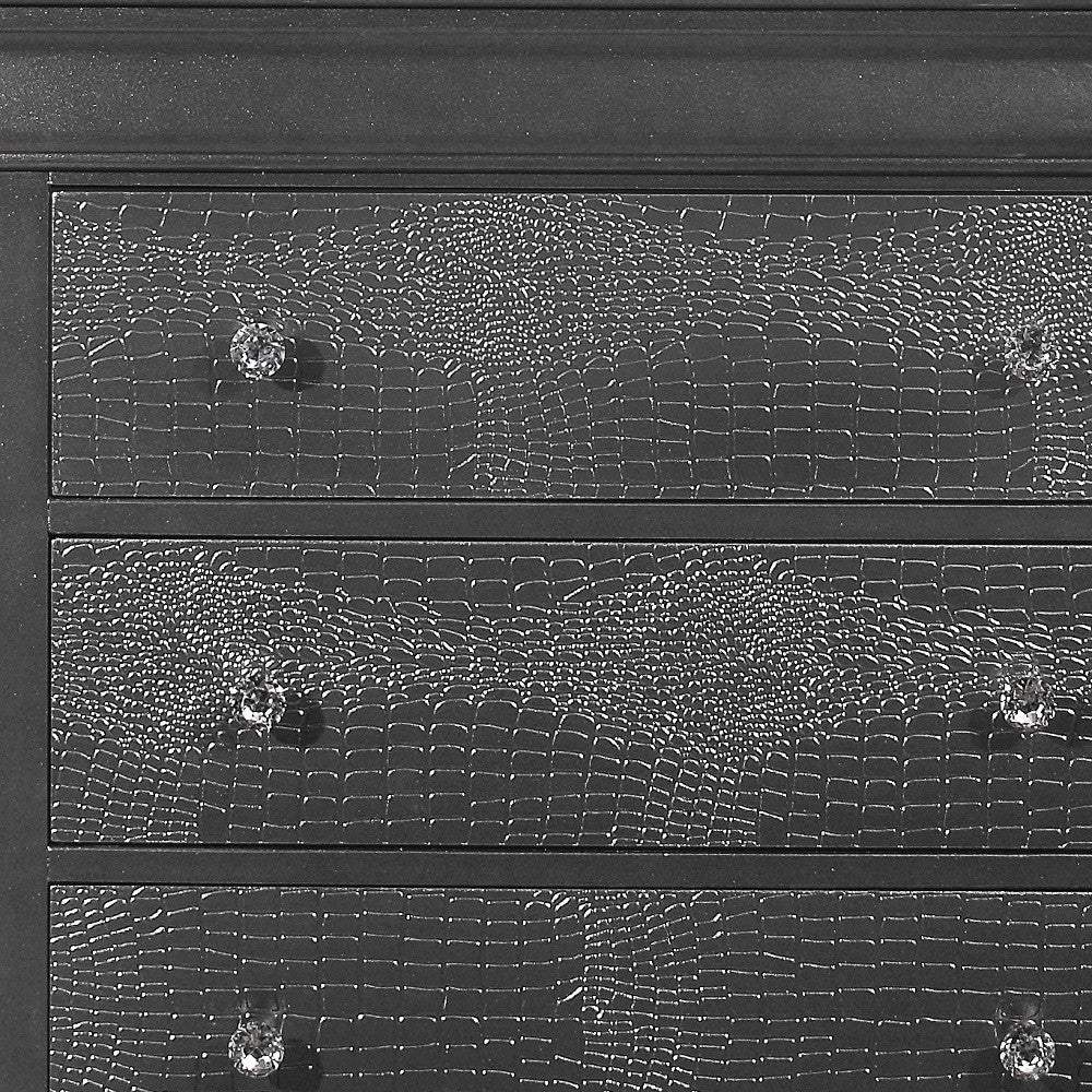 31" Metallic Grey Solid Wood Five Drawer Chest - Homeroots - Flyclothing LLC