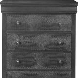 31" Metallic Grey Solid Wood Five Drawer Chest - Homeroots - Flyclothing LLC