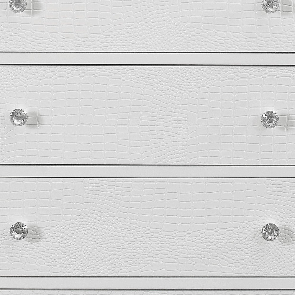 31" Metallic White Solid Wood Five Drawer Chest - Homeroots - Flyclothing LLC