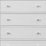 31" Metallic White Solid Wood Five Drawer Chest - Homeroots - Flyclothing LLC