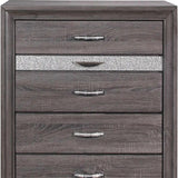 35" Grey Manufactured Wood Six Drawer Chest - Homeroots