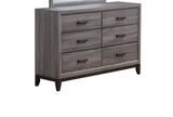 58" Gray Solid and Manufactured Wood Six Drawer Double Dresser - Homeroots - Flyclothing LLC