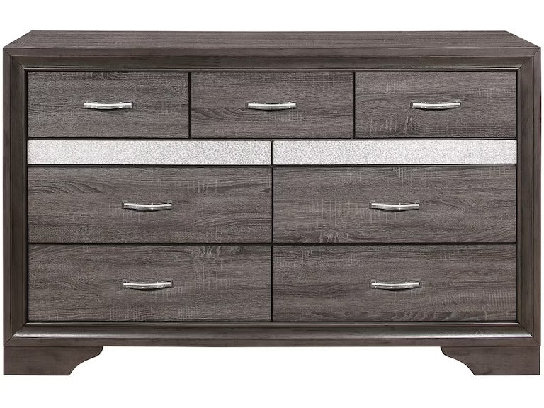 62" Grey Solid Wood Nine Drawer Double Dresser - Homeroots - Flyclothing LLC