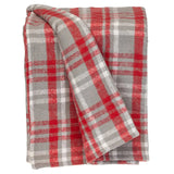Red Woven Cotton Plaid Throw Blanket - Homeroots