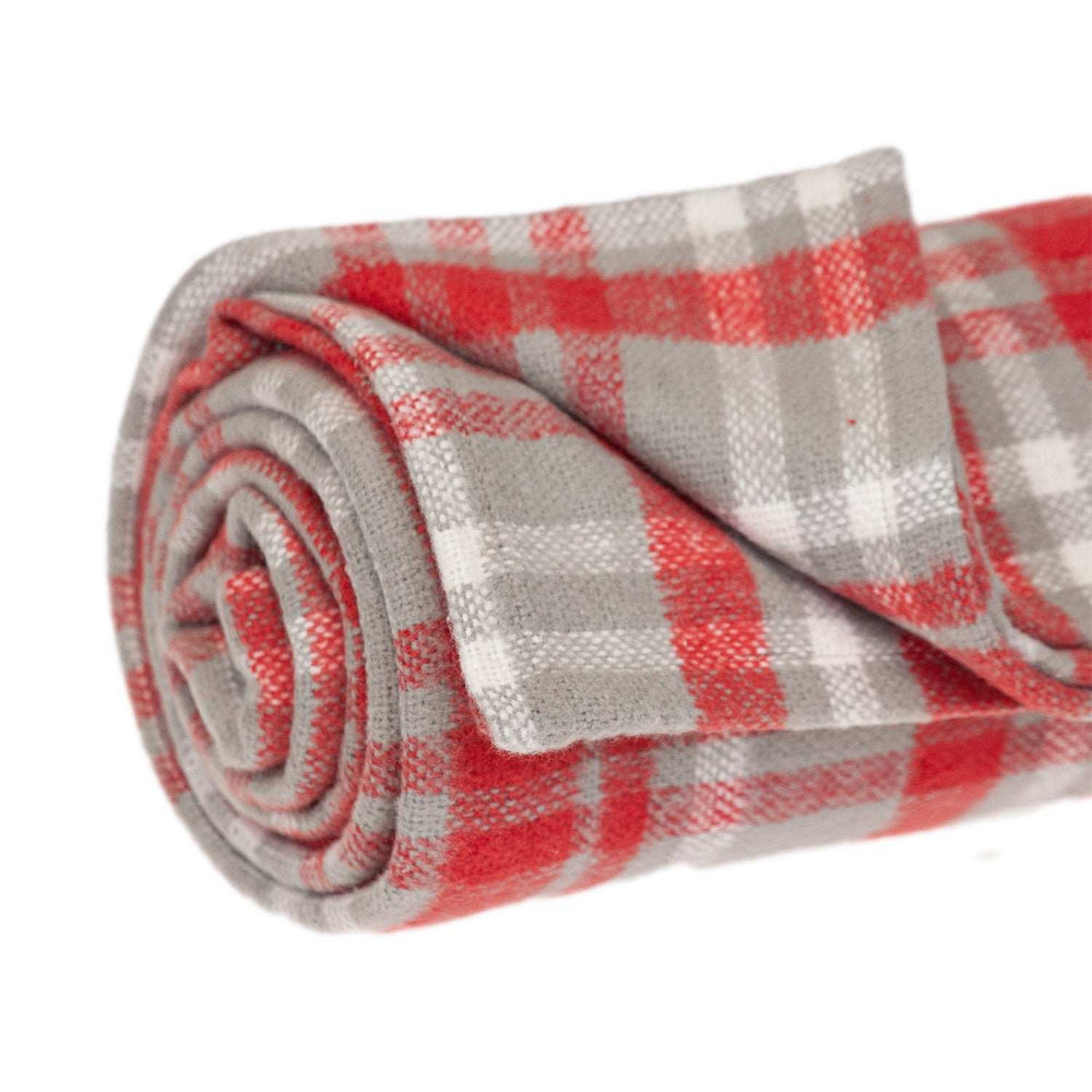Red Woven Cotton Plaid Throw Blanket - Homeroots - Flyclothing LLC