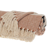 50" X 60" Brown and Ivory Woven Cotton Striped Throw Blanket with Tassels - Homeroots