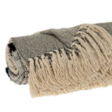 Gray Woven Cotton Abstract Throw Blanket - Homeroots