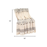 Gray Woven Cotton Abstract Throw Blanket - Homeroots - Flyclothing LLC