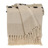 Beige Woven Cotton Abstract Throw Blanket - Homeroots