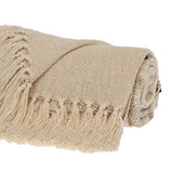 Beige Woven Cotton Abstract Throw Blanket - Homeroots - Flyclothing LLC