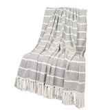 Gray Woven Cotton Striped Throw Blanket - Homeroots - Flyclothing LLC