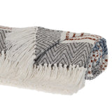 Gray and White Woven Cotton Striped Throw Blanket - Homeroots - Flyclothing LLC
