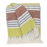 Burnt Orange Woven Cotton Striped Throw Blanket - Homeroots - Flyclothing LLC