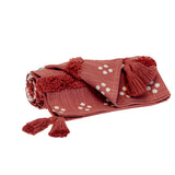 Pink Woven Cotton Striped Throw Blanket - Homeroots
