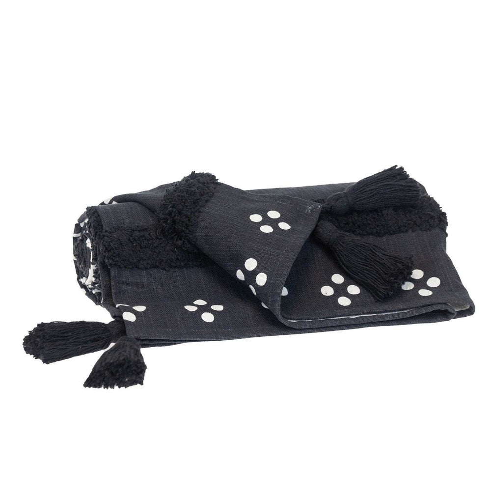 Blue and White Woven Cotton Striped Throw Blanket - Homeroots - Flyclothing LLC