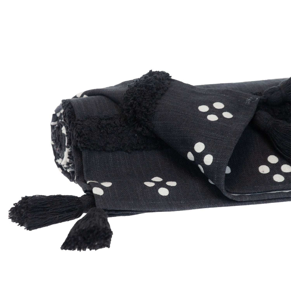 Blue and White Woven Cotton Striped Throw Blanket - Homeroots - Flyclothing LLC