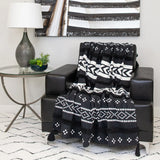 Blue and White Woven Cotton Striped Throw Blanket - Homeroots - Flyclothing LLC