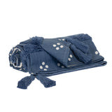 Blue Woven Cotton Striped Throw Blanket - Homeroots