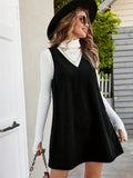V-Neck Sleeveless Mini Dress - Trendsi