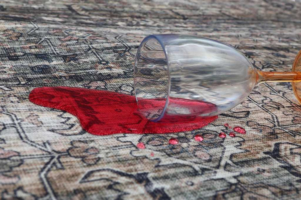 5' X 8' Blue Oriental Distressed Stain Resistant Area Rug - Homeroots - Flyclothing LLC