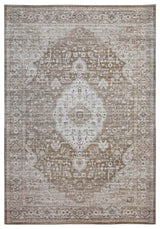 5' X 8' Beige Oriental Power Loom Distressed Stain Resistant Area Rug - Homeroots - Flyclothing LLC