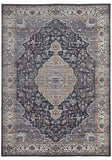 4' X 6' Black Oriental Power Loom Stain Resistant Area Rug - Homeroots