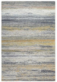 4' X 6' Blue Ivory and Gold Abstract Power Loom Area Rug - Homeroots