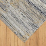 4' X 6' Blue Ivory and Gold Abstract Power Loom Area Rug - Homeroots - Flyclothing LLC