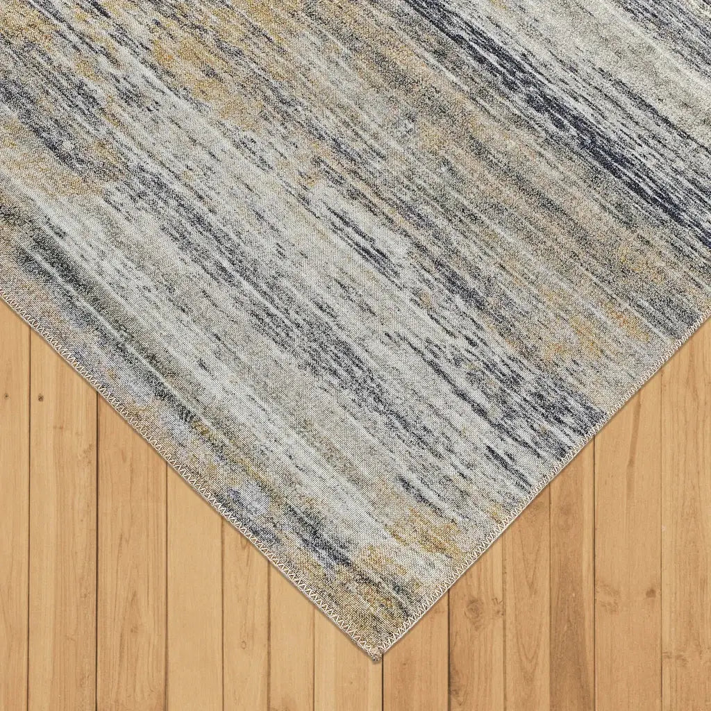 5' X 8' Gold Abstract Stain Resistant Area Rug - Homeroots - Flyclothing LLC