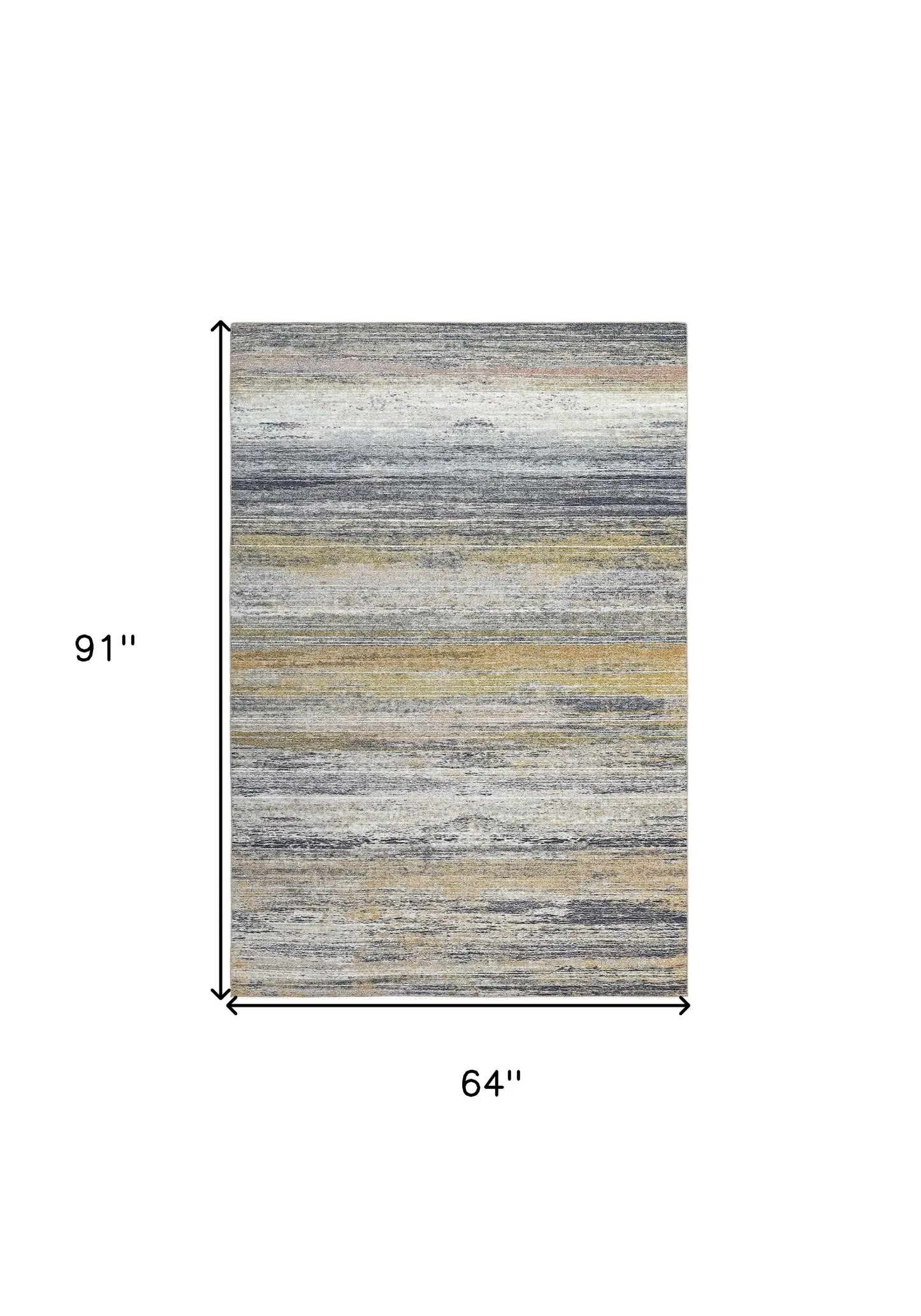 5' X 8' Gold Abstract Stain Resistant Area Rug - Homeroots - Flyclothing LLC