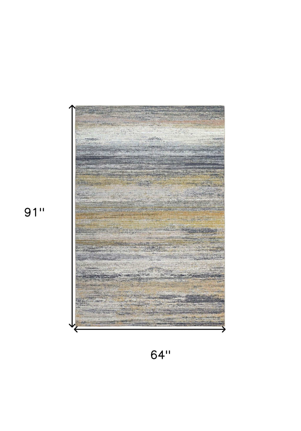 5' X 8' Gold Abstract Stain Resistant Area Rug - Homeroots - Flyclothing LLC