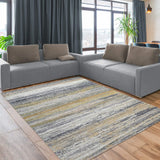 5' X 8' Gold Abstract Stain Resistant Area Rug - Homeroots - Flyclothing LLC