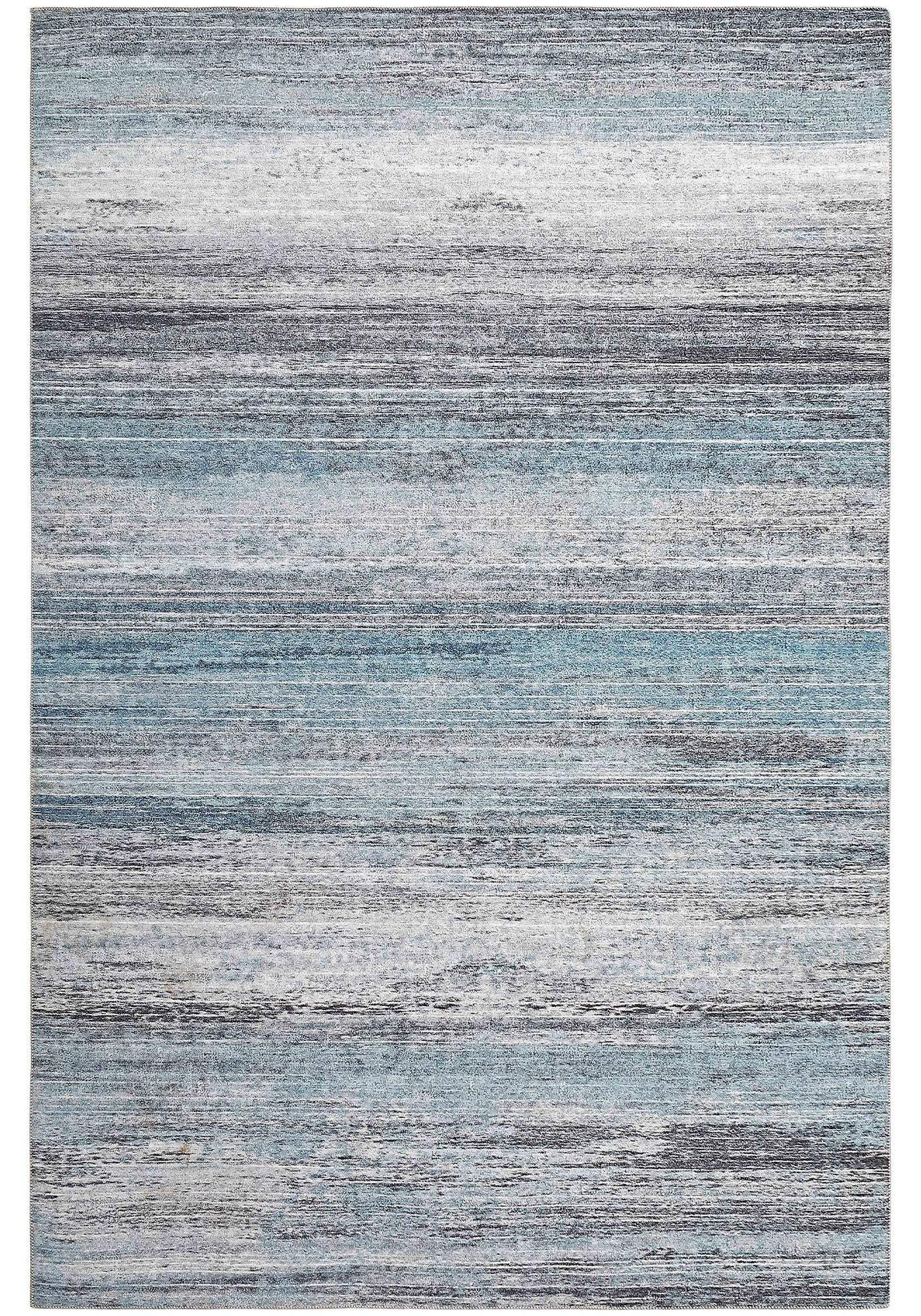4' X 6' Turquoise and Gray Abstract Stain Resistant Area Rug - Homeroots - Flyclothing LLC