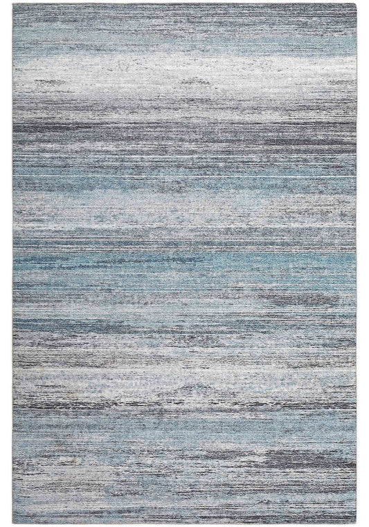 4' X 6' Turquoise and Gray Abstract Stain Resistant Area Rug - Homeroots - Flyclothing LLC