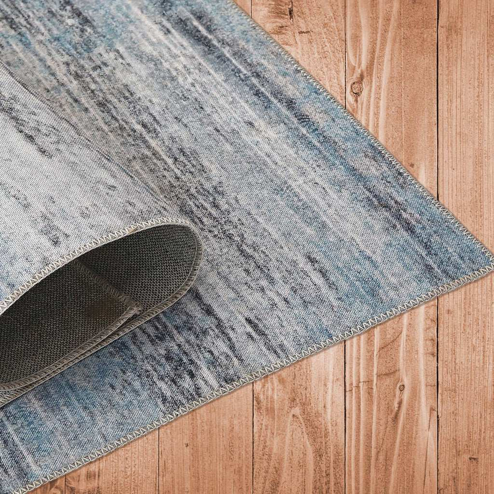 4' X 6' Turquoise and Gray Abstract Stain Resistant Area Rug - Homeroots - Flyclothing LLC