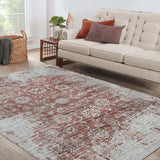 8' X 10' Rust Oriental Distressed Stain Resistant Area Rug - Homeroots - Flyclothing LLC